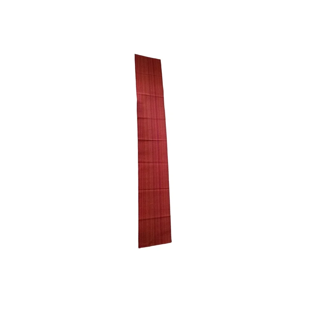 Crate & Barrel Owen Table Runner Red/Rusty Orange Striped Woven 14x90  Decor
